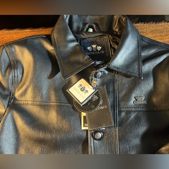 TWO DAYS SALE 👔👔👔 $89 Emporio & Co leather jacket. Brand New. Very elegant. - Picture 13 of 13